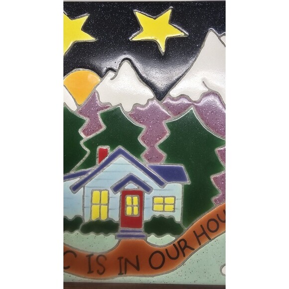 VTG Handmade Irene Otis Ceramic Art Tile Trivet Magic Is In Our House 6x6" 1996 - Picture 3 of 13